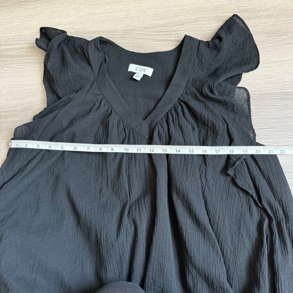 COS Ruffled Cap-Sleeve Dress in Black - Picture 9 of 11